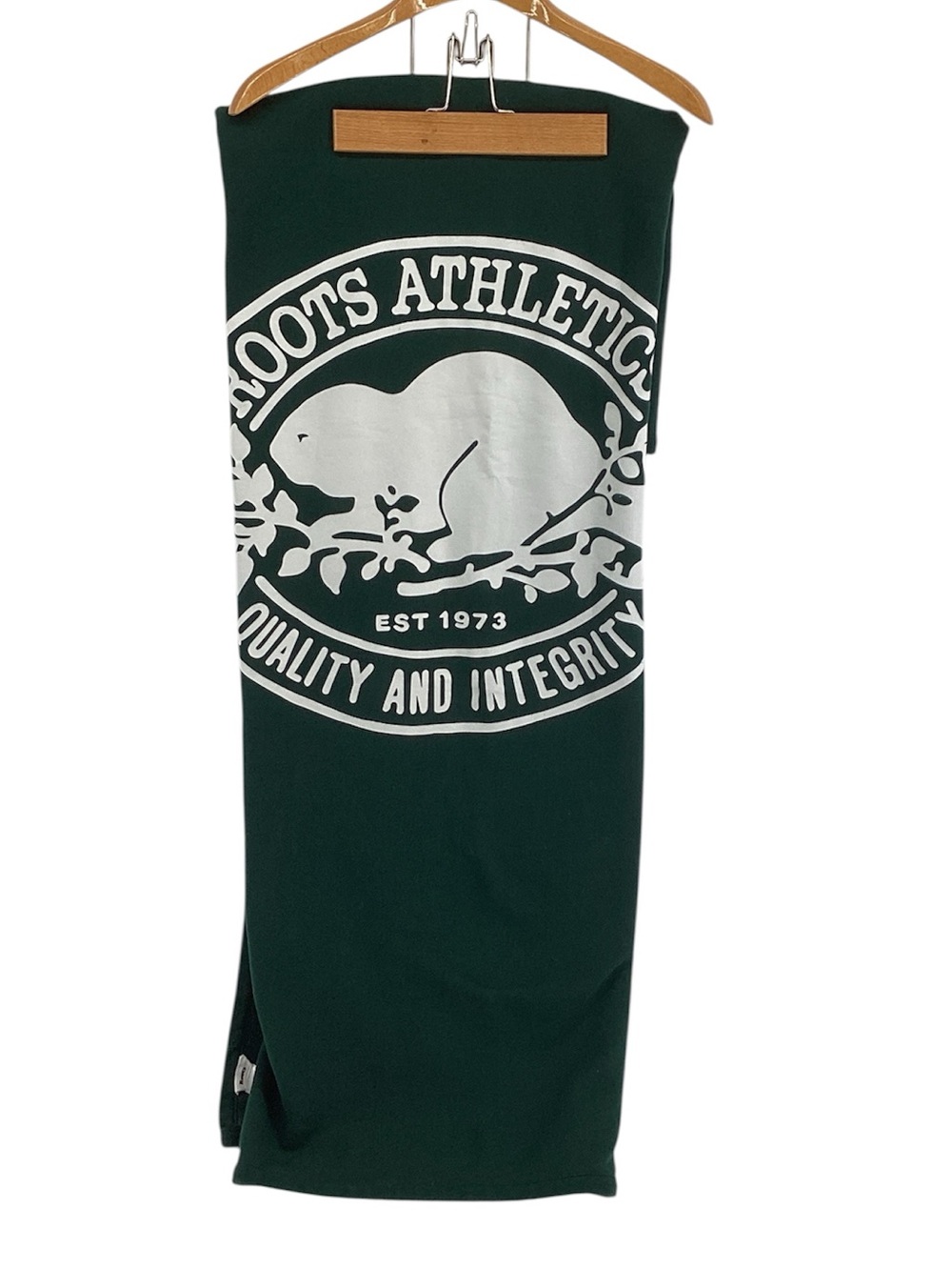 🐷 Roots Dark Green Throw Blanket with White Logo